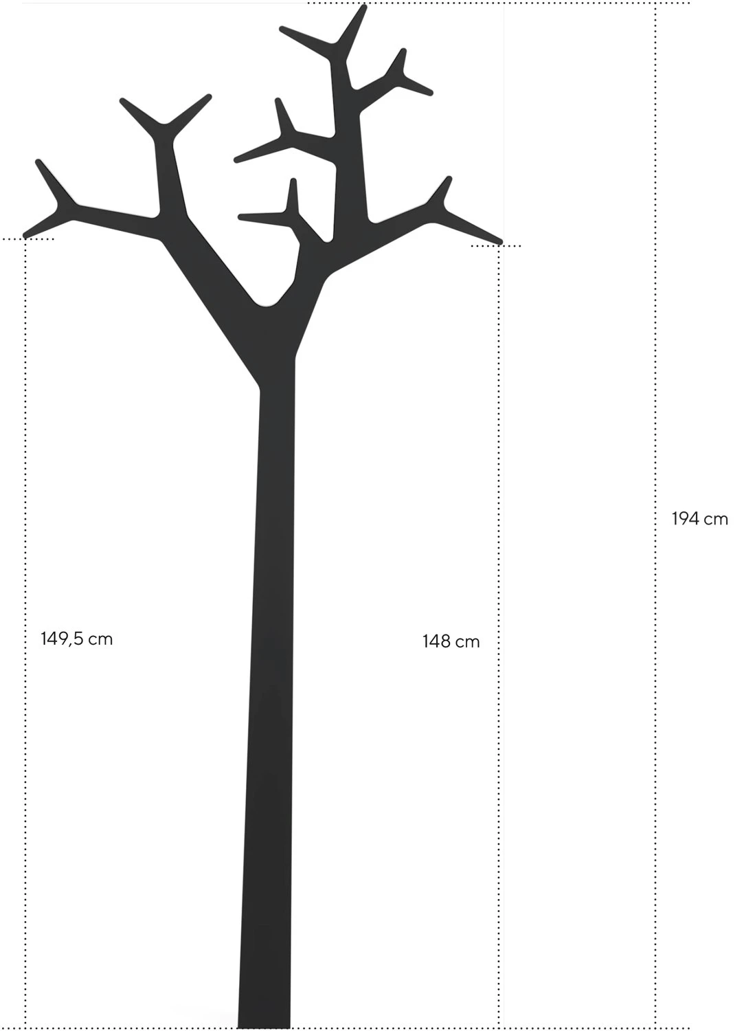 Swedese Tree Wall Kapstok 194 Cm, Zwart 7 Swedese Tree Wall Kapstok 194 Cm, Zwart - Afbeelding 5